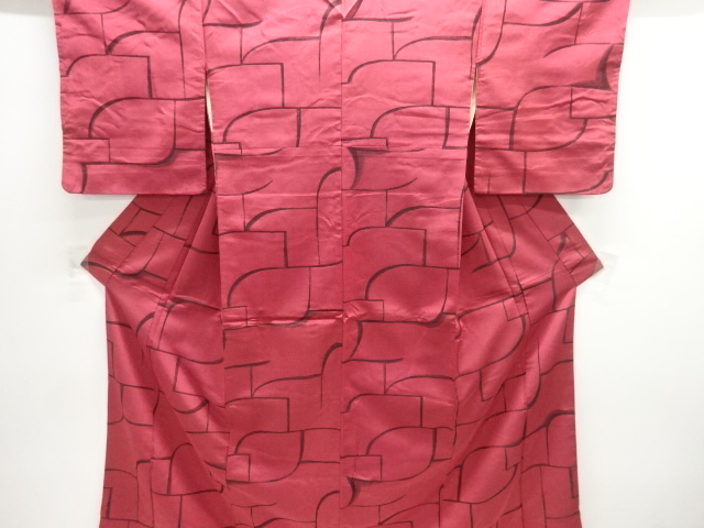 JAPANESE KIMONO / ANTIQUE KIMONO / TAISHO ROMAN STYLE / WOVEN ABSTRACT PATTERN